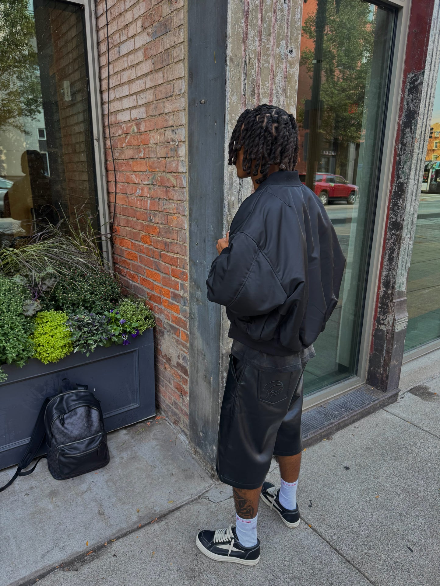 Onyx Black Leather Shorts