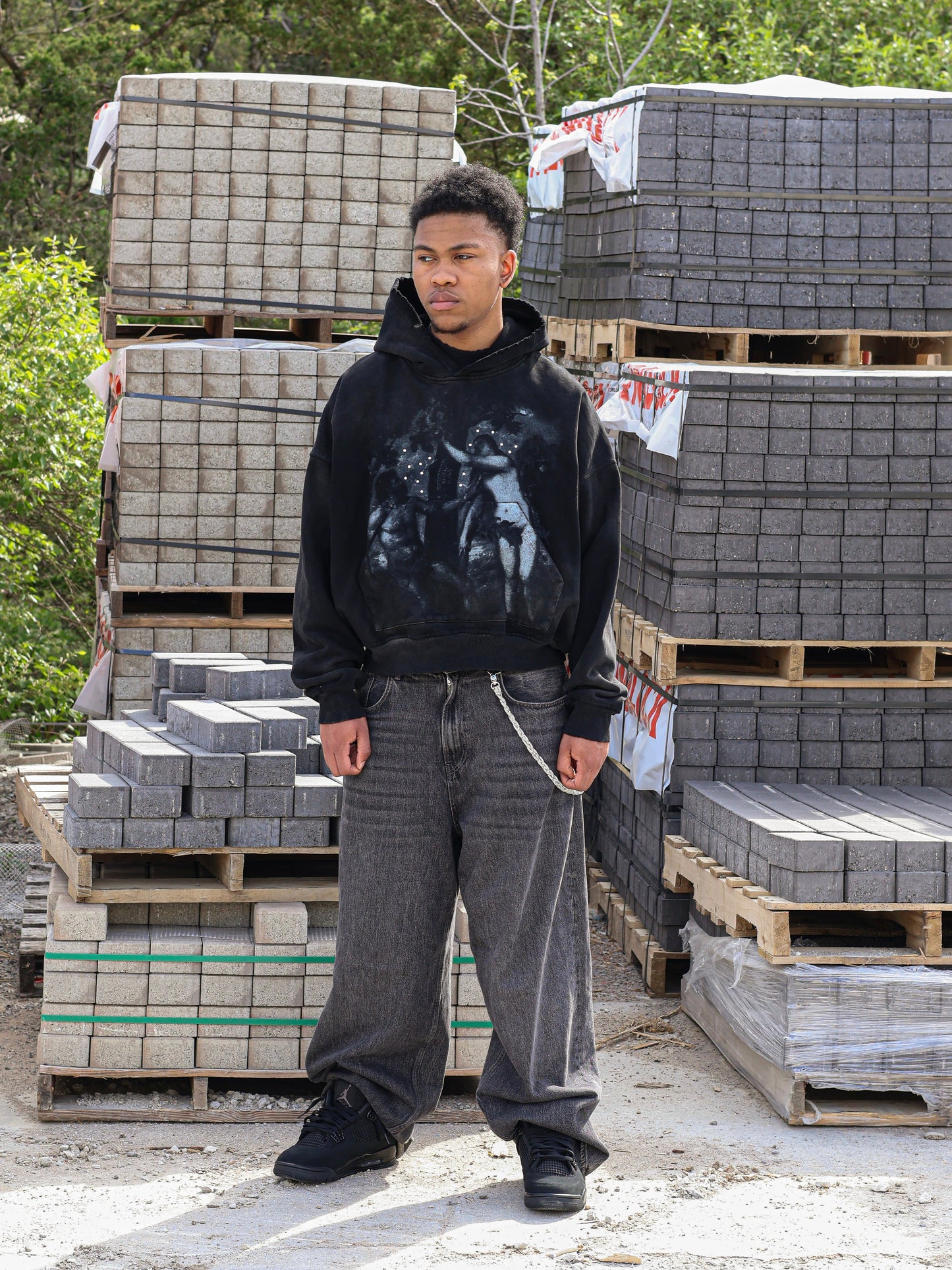 Coal Black Adam & Eve Hoodie
