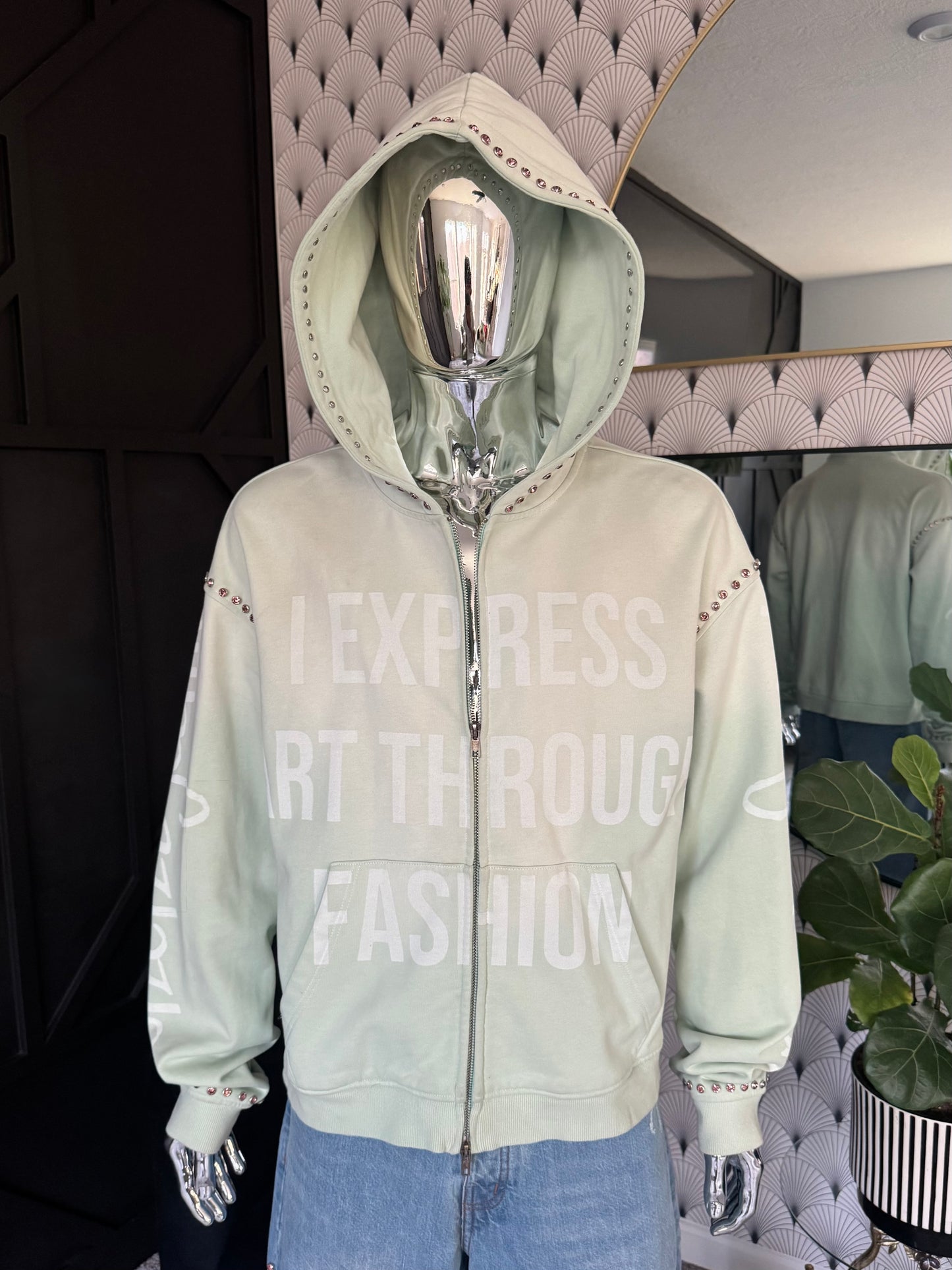 Art-Expression Gemstone Zip-up