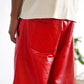 Crimson Red Leather Shorts
