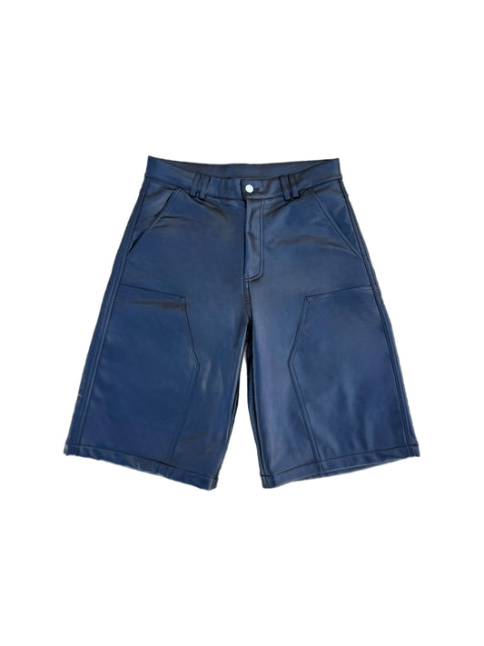 Onyx Black Leather Shorts