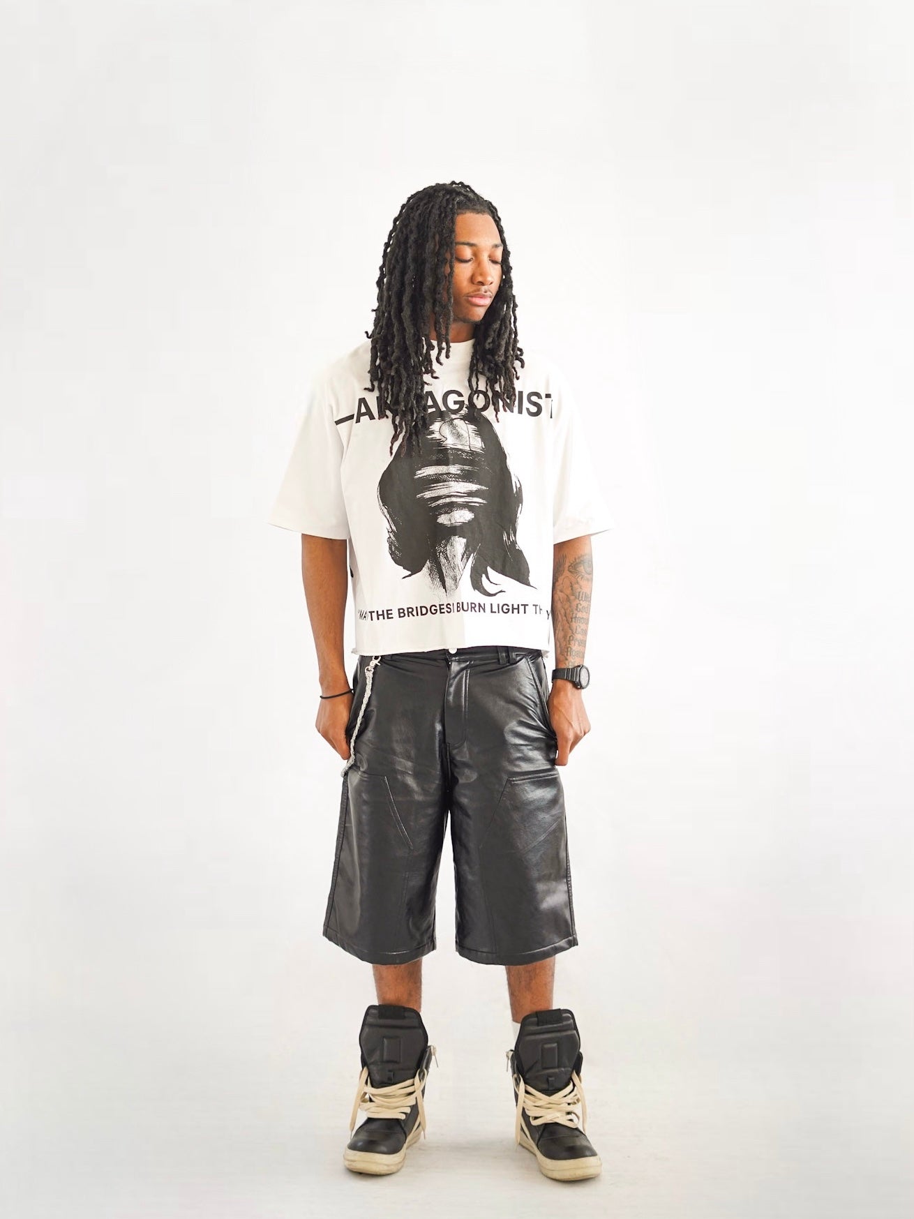 Onyx Black Leather Shorts
