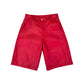 Crimson Red Leather Shorts