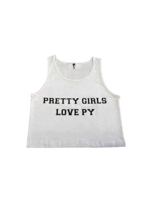 Pure White Varsity Tank Top