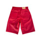 Crimson Red Leather Shorts