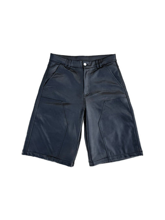 Onyx Black Leather Shorts